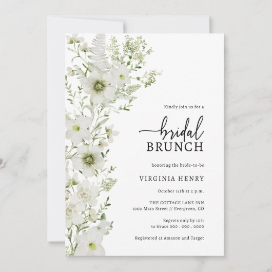 Invitation au brunch de mariage dans la verdure (Devant)