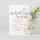 Invitation au brunch de mariage Fleurs à l'aquarel (Debout devant)