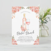 Invitation au brunch de mariage Rosé Blush (Debout devant)