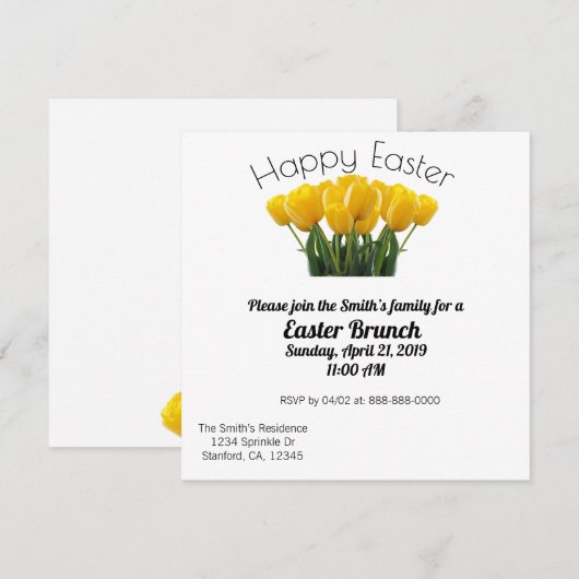 Invitation au brunch de Pâques (Devant / Derrière)
