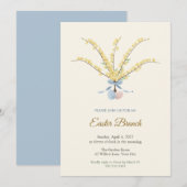 Invitation au brunch de Pâques avec branches de Fo (Devant / Derrière)