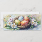 Invitation au brunch de Pâques avec oeufs de Pâque (Dos)