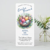 Invitation au brunch de Pâques avec oeufs de Pâque (Debout devant)