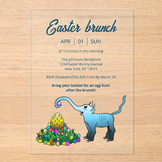 Invitation au brunch de Pâques & chasse aux œufs (Recto)