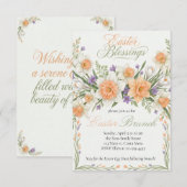 Invitation au Brunch de Pâques Élégantes Bénédicti (Devant / Derrière)