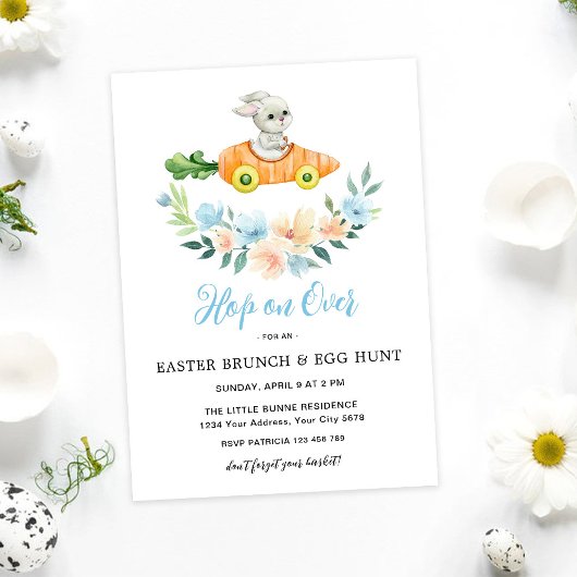 Invitation au brunch de Pâques et chasse aux œufs 