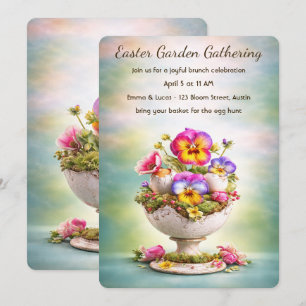 Invitation au Brunch de Pâques Floral Coloré Print