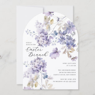 Invitation au brunch de Pâques floral lavande