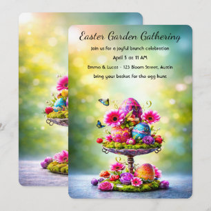 Invitation au brunch de Pâques Floral Printanier L