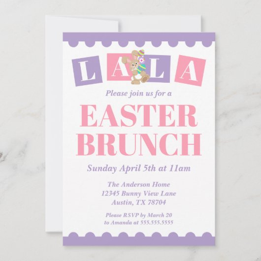 Invitation au brunch de Pâques La La (Devant)