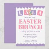 Invitation au brunch de Pâques La La (Devant / Derrière)