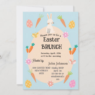 Invitation au Brunch de Pâques | Lapin et Œuf Mign