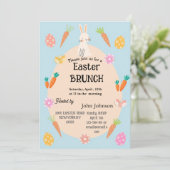 Invitation au brunch de Pâques | Lapin et œuf past (Debout devant)
