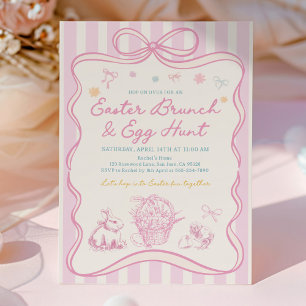 Invitation au brunch et à la chasse aux œufs de Pâ