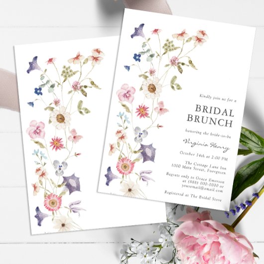 Invitation au brunch fleuri de mariage