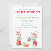 Invitation au Brunch Floral du Lapin de Pâques (Devant)