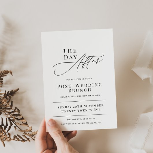 Invitation au brunch le lendemain du mariage