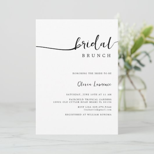 Invitation au brunch nuptial à script minimal (Debout devant)
