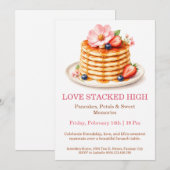 Invitation au brunch Pancakes et Petals (Devant / Derrière)