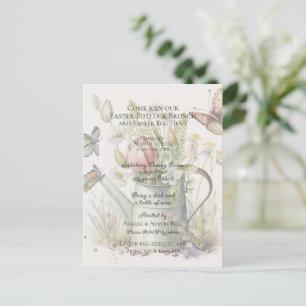 Invitation au brunch potluck de Pâques et chasse a