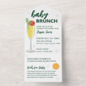 Invitation au Brunch pour bébé vert - Éteins pour  (À l'intérieur)