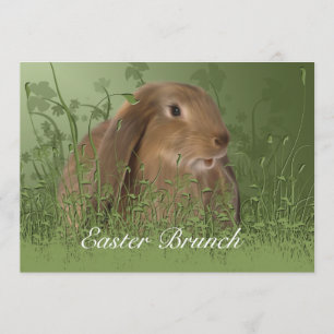 Invitation au brunch sur le lapin Brown de Pâques