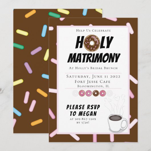 Invitation au brunch sur le mariage sacré personna (Devant / Derrière)