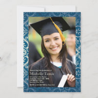 Invitation au cadre photo Blue Brilliance