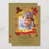 Invitation au cadre photo de Thanksgiving (Devant / Derrière)