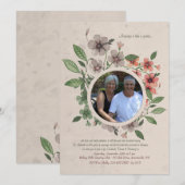 Invitation au cadre photo floral (Devant / Derrière)