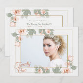 Invitation au cadre photo rose (Devant / Derrière)