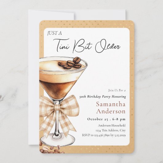 Invitation au café pour 50e anniversaire, un peu p (Devant)