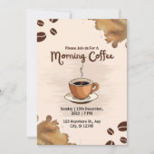 Invitation au café simple marron (Devant)