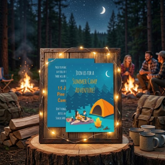 Invitation au camp d'été | Conception dessinée à l