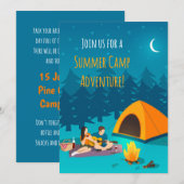 Invitation au camp d'été | Design dessiné à la mai (Devant / Derrière)