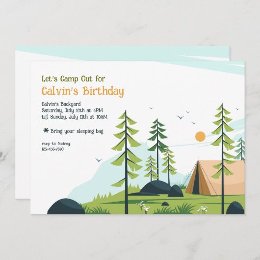 Invitation au camping (Devant / Derrière)
