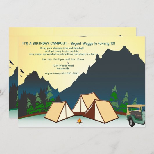 Invitation au camping (Devant / Derrière)