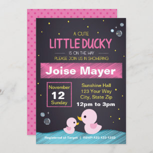 Invitation au canard en caoutchouc de Chalkboard (