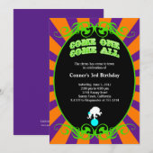 Invitation au carnaval de cirque Orange et violet (Devant / Derrière)