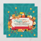 Invitation au Carnaval de Mardi Gras (Devant / Derrière)