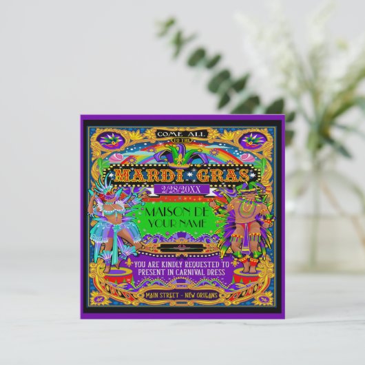 Invitation au carnaval de Mardi Gras (Debout devant)