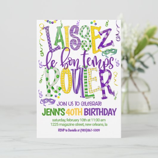 Invitation au Carnaval de Mardi Gras (Debout devant)