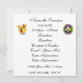 Invitation au carnaval de Mardi Gras (Dos)