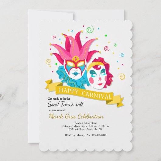 Invitation au Carnaval Joyeux (Devant)