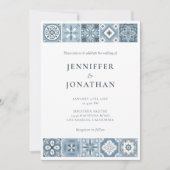 invitation au carrelage espagnol bleu et gris (Devant)