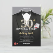 Invitation au casino pour 30e anniversaire. Noir e (Debout devant)