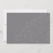 Invitation au Charcoal Grey et Orange Mariage dama (Dos)