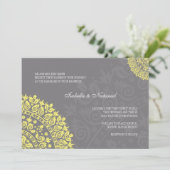Invitation au Charcoal Grey et Yellow Mariage dama (Debout devant)
