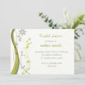 Invitation au charme floral vert et gris clair (Debout devant)