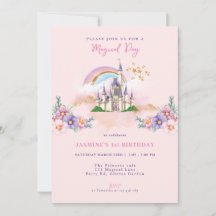 Invitation au Château de Princesse Magique Floral
